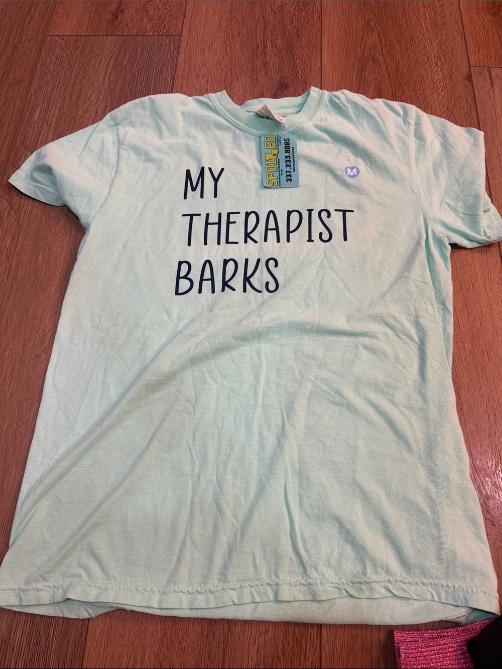 Spoiled Mint 'My Therapist Barks' Short Sleeve Tee